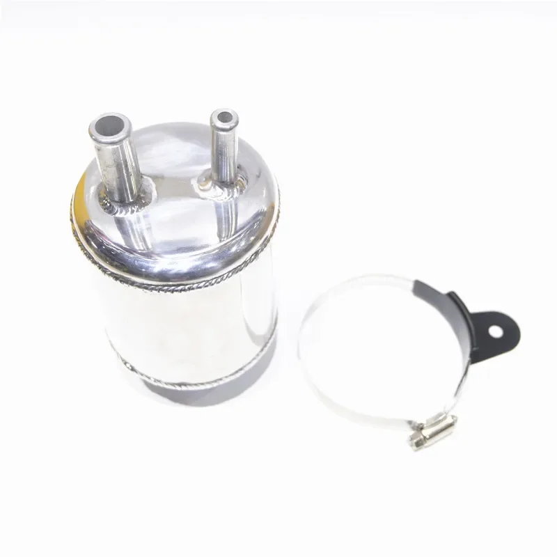 Sliver Fuel Cell Surge Power steering Oil Catch Can  RACING POWER STEERING FLUID RESERVOIR TANK CLAMPS