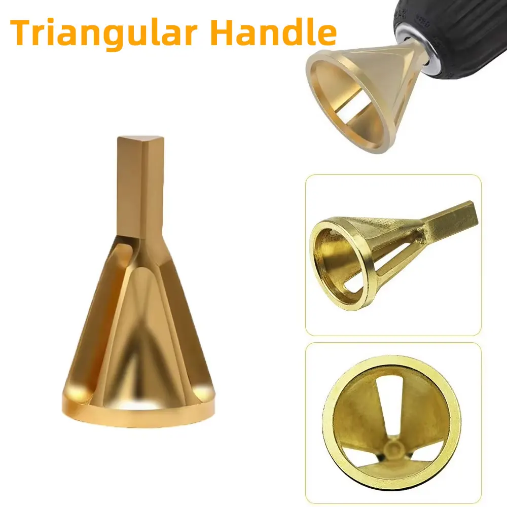 Hex/Triangular Handle Deburring External Chamfer Tools Stainless Steel Remove Burr For Metal Drilling Tools(Golden,Black,Silver)