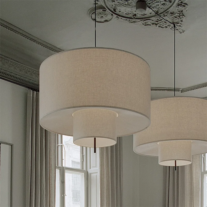 النسيج LED غرفة المعيشة الثريا الإبداعية وابي سابي قلادة أضواء لتناول الطعام غرفة نوم بار مطعم مزرعة مصباح معلق