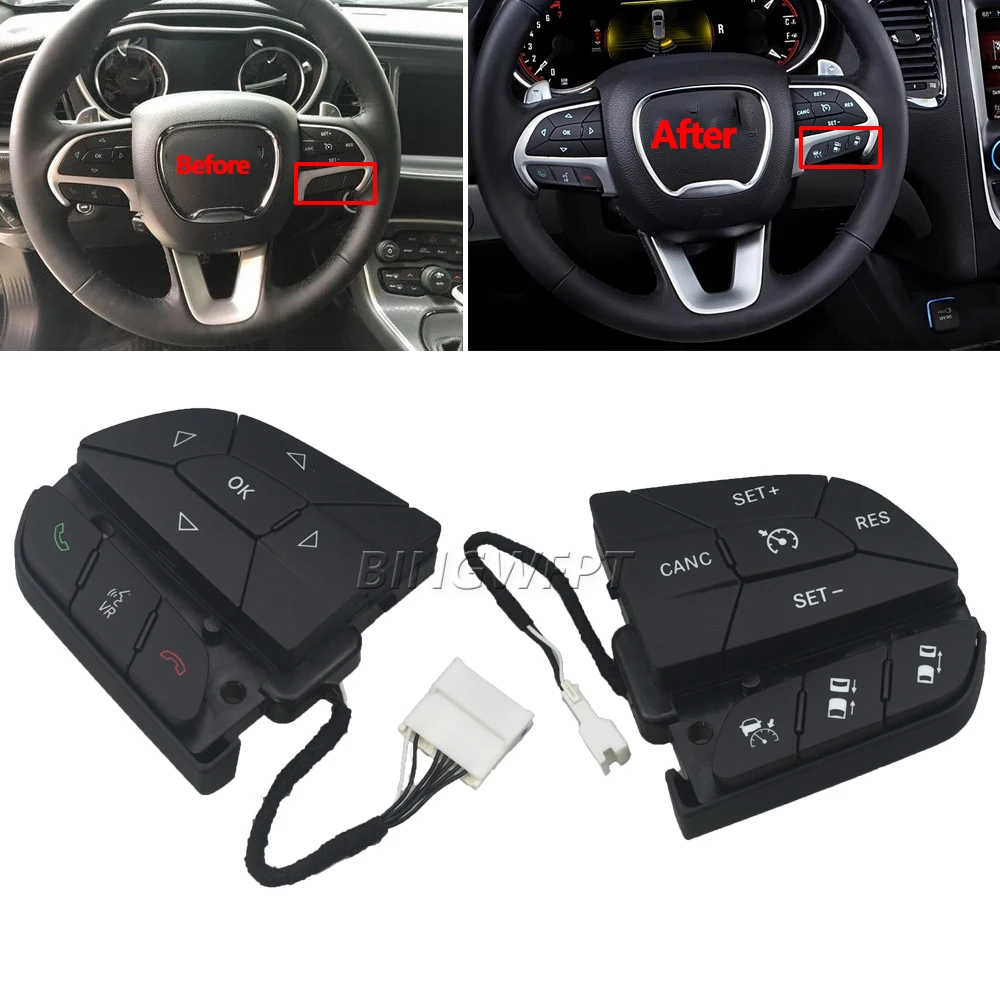 

Для 14-18 Dodge Jeep Challenger, кнопка круиз-контроля, автомобильное рулевое колесо, ограниченное количество скоростей, кнопки переключения громкости звука 68146856AC