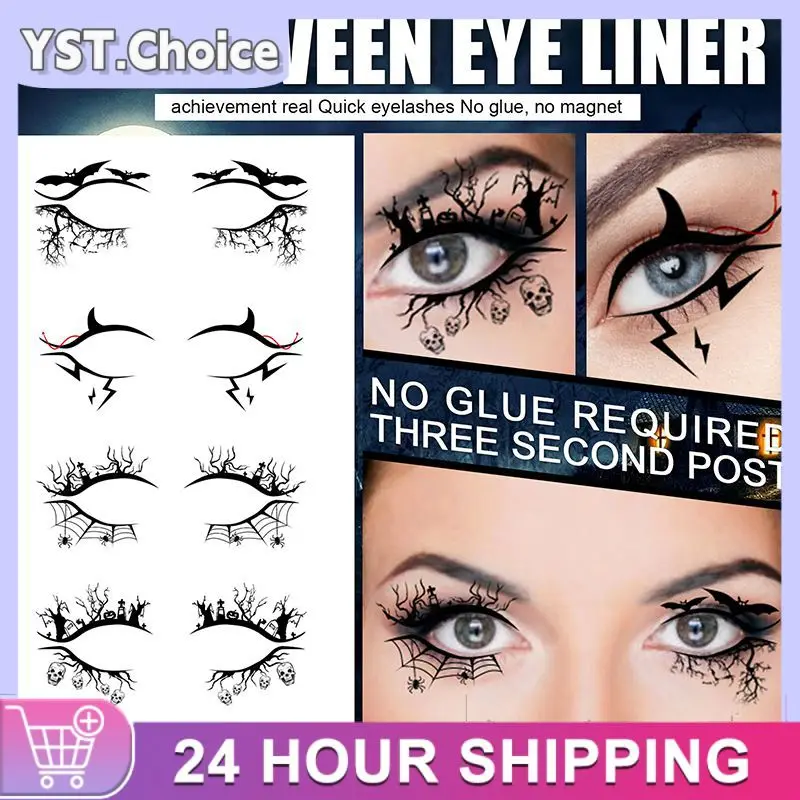 Eyeliner Sticker Eye Tattoo Waterproof Disposable Eyeshadow Eyeliner Face Bat Sticker Halloween Decoration Makeup