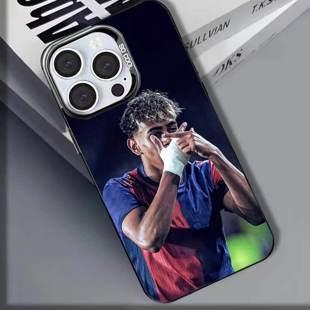 Casing HP L-Lamine Yamals No 10 untuk iPhone 16,15,14,13,12,11,8,7,Pro,Max,Plus,Mini,XS,SE, Anti Benturan, Matte