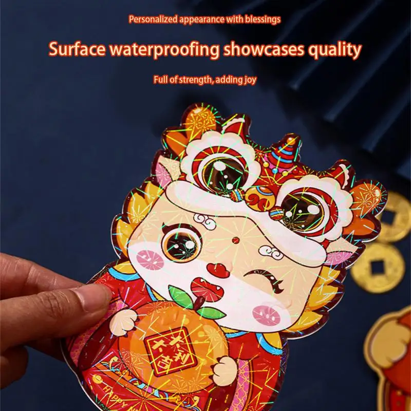 Cartoon rode envelop Feestelijke sfeer Modieuze draak Jaarviering Rode envelop in het jaar van de draak Rode envelop