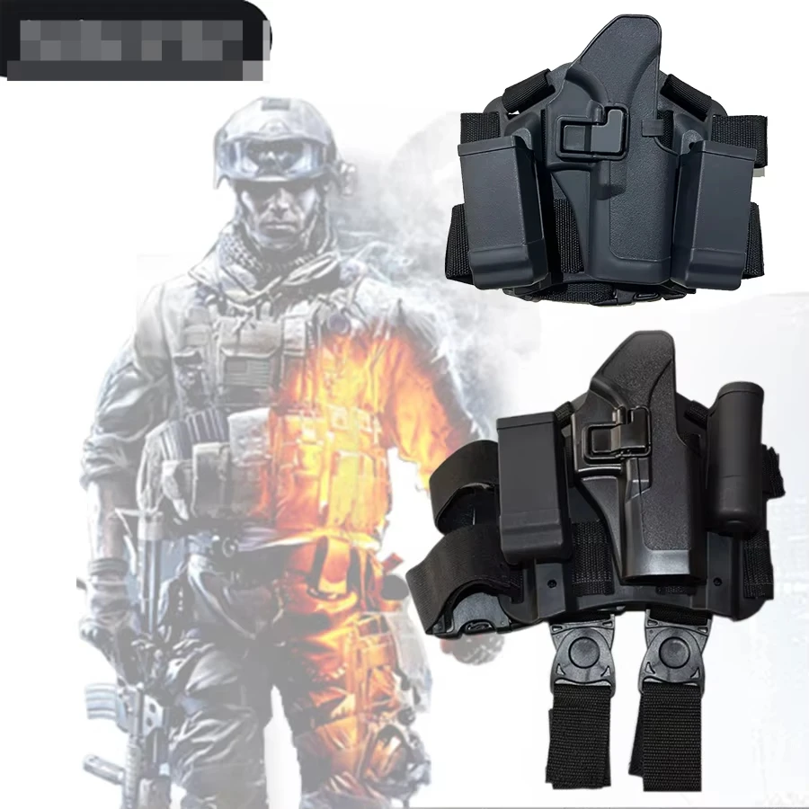 

Tactical Drop Leg Holster For Airsoft Gun Thigh With Pouch Film And Television Props For Glock Leather Real Cs Handgun Cover P