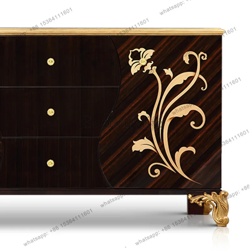 Villa European-style entrance entrance partition cabinet entry door decoration classical chest cabinet