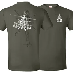 Creative Design AH-64 Apache Helicopter Gunships T-Shirt. Summer Cotton Short Sleeve O-Neck Mens T Shirt New S-3XL