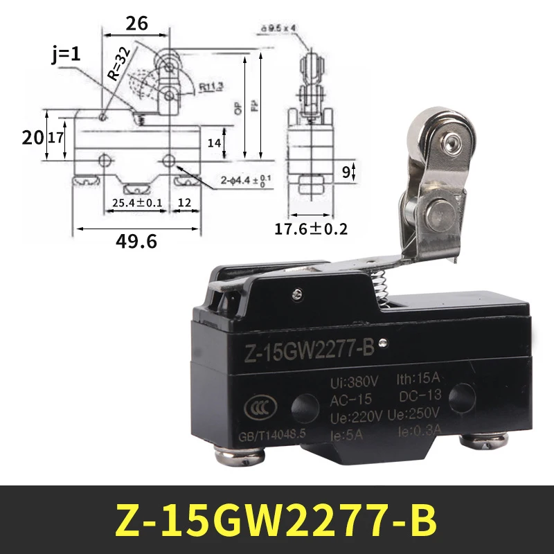 Copper pin big micro switch Z-15GW22-B Z-15GQ-B Z-15GW21-B Limit switch Small limiter travel switch