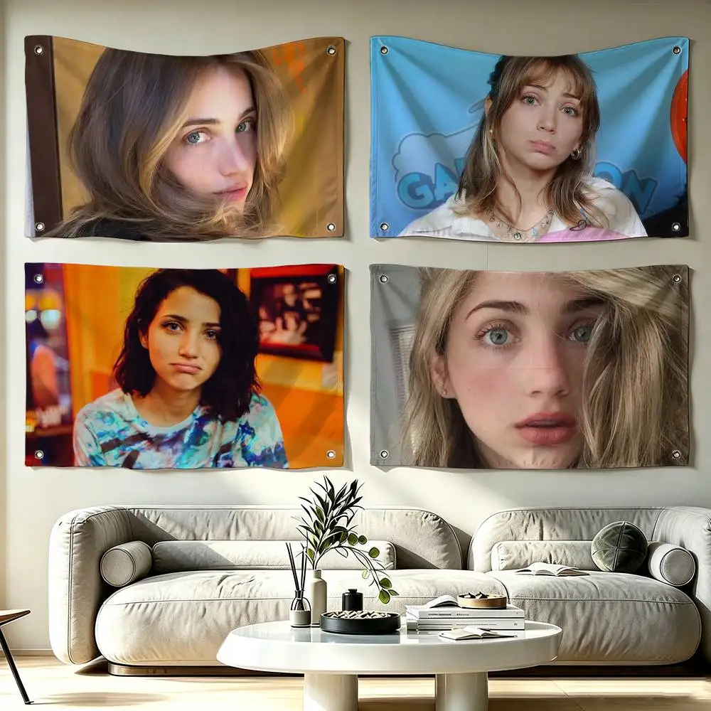 Actor E Emily R Rudd Flags Wall Hanging Tapestry Outdoor Garage Room Decorative flag Background Blanket