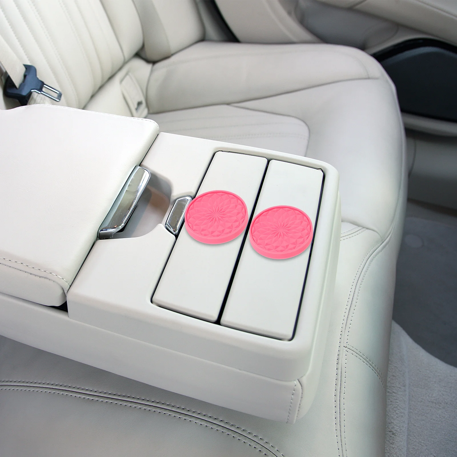 

4Pcs Car Cup Coasters Vehicle PVC Coaster Non-Slip Heat Resistant Cup Holder Inserts for Car Interior Drink Stability