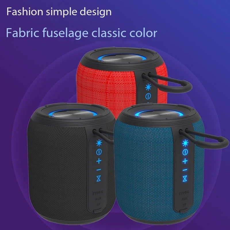 Subwoofer de mesa sem fio para casa, slot para cartão de tecido, portátil, à prova d'água, caixa de som, bluetooth, alto-falante, barra de som