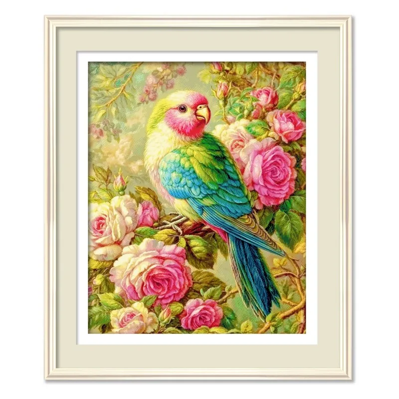 

KS 11CT 112X94 см цветы птицы предварительно напечатанный набор для вышивки крестом «сделай сам» ремесленная нить игла поделки 137 цветов