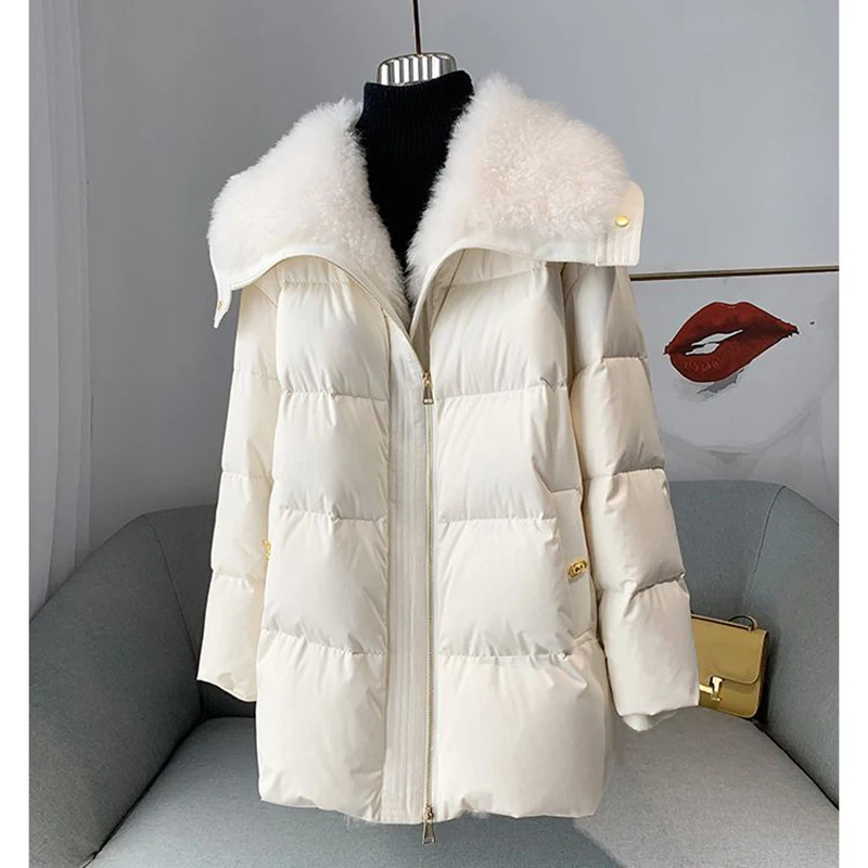 Winter Imitation Fox Hair Women Down Jacket 2023 Fashion Warm Thicke High Quality Women Down Jacket Overcoat Women Parker Puffer