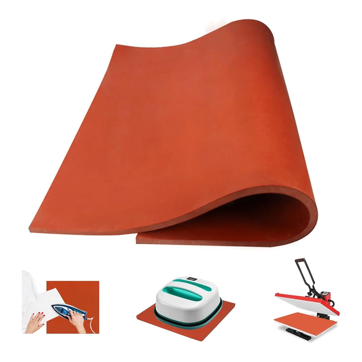 

BAAE 12x15 Inch Silicone Heat Press Mat Pad 0.3 Inch Thickest Sublimation Silicone Mat for Heat Press Machine Flat Heat