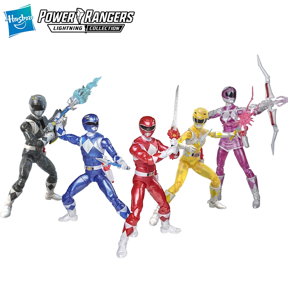 

[В наличии] Hasbro Power Rangers Mighty Morphin Metallic Red, Желтый, Синий, Черный и Розовый Рейнджер 15 см Коллекционная модель игрушки