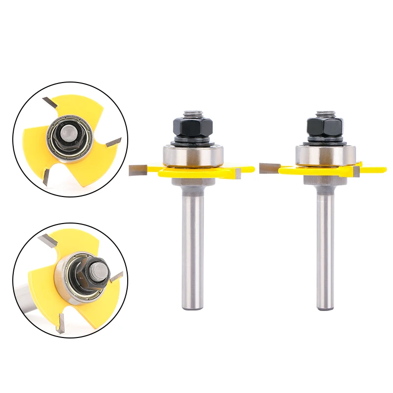 Milling Cutter 3 Flute T Shaped Tenon Router Bit 6 8 12mm 1/4 1/2 Shank CNC Router Bit for Engraving Slotting Wood Milling Tool