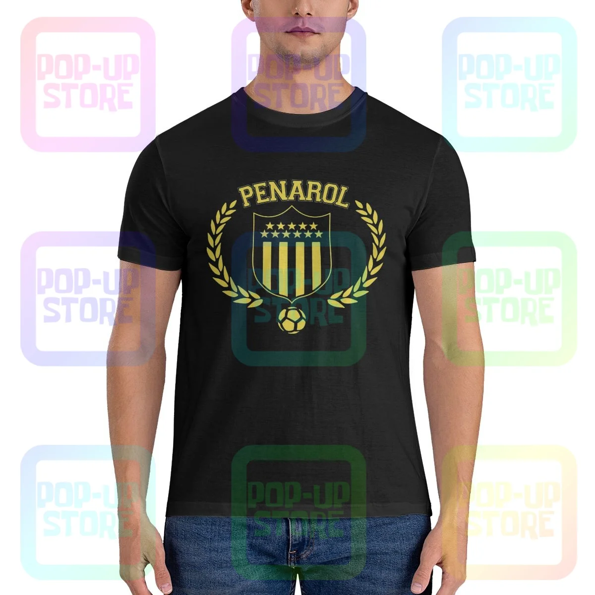 Club Atletico Penarol Uruguay Manyas Futbol Shirt T-shirt Cool Daily Premium High Quality Tee