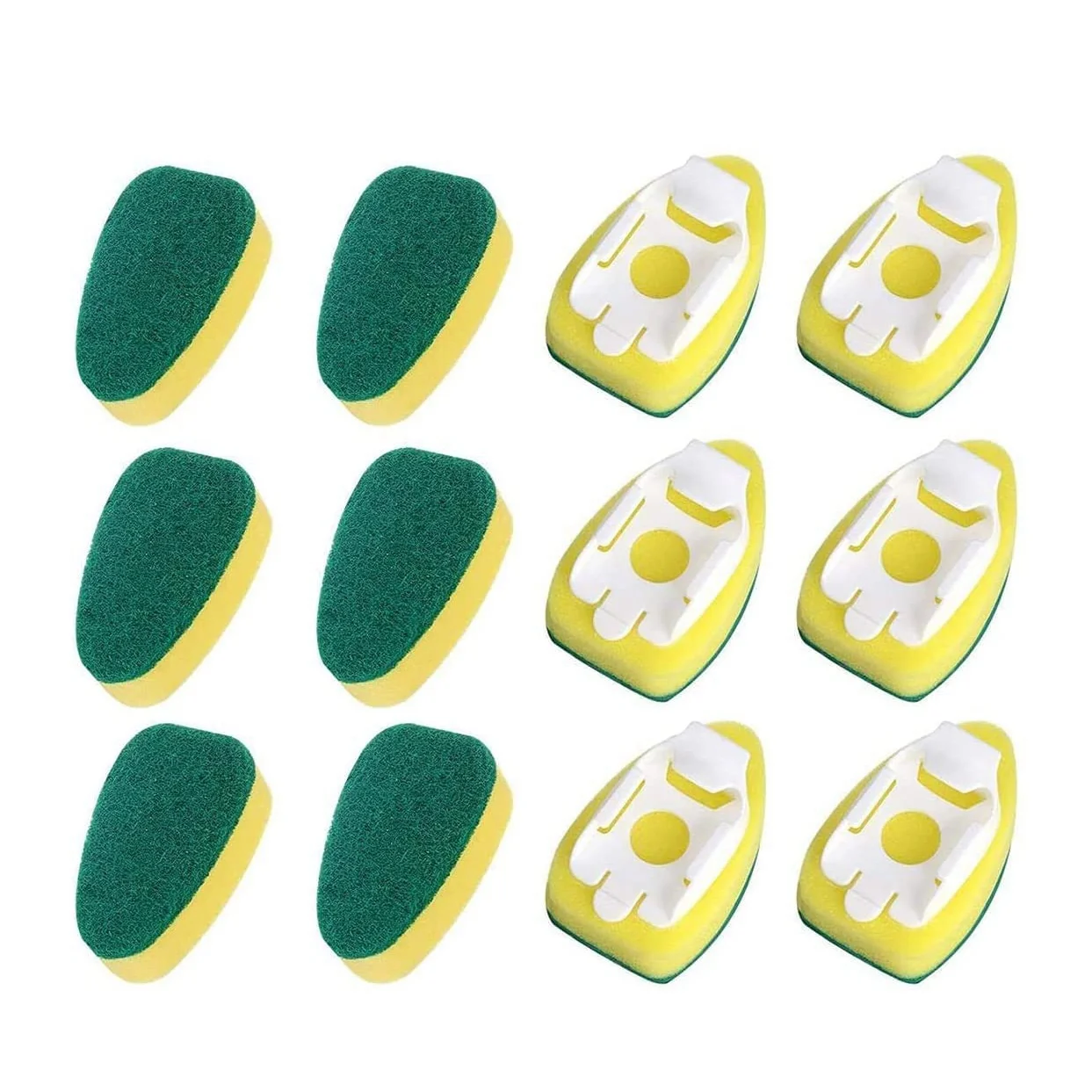 MALL Heavy Duty Dish Wand Brush Sponge Refills Replacement Heads for Kitchen Sink Pot Cleaning Dish Sponge (12 Pieces)