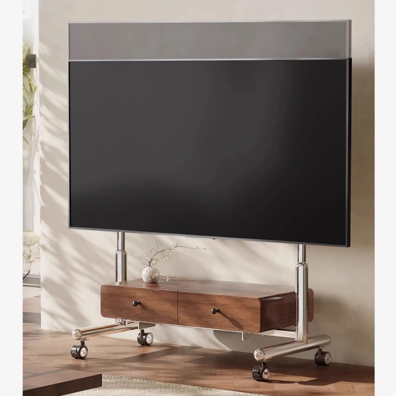 

Factory R&D Design Stainless Steel TV Cart 60kg Load Support Heavy Duty Universal Rolling TV Stand for Professional Display