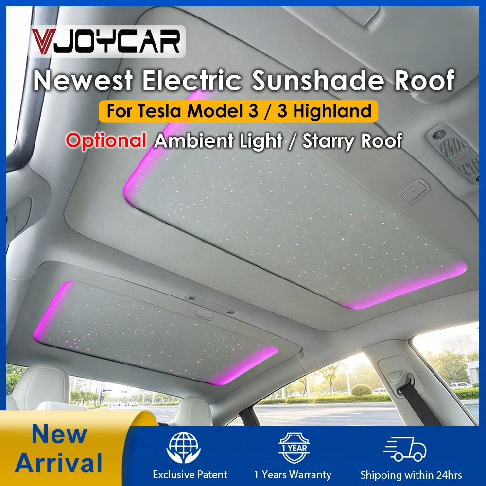 2026 Newest Electric Sunshade For Tesla Model 3 New 3 Highland Sunroof Shade Voice Button Control Summer UV Protection