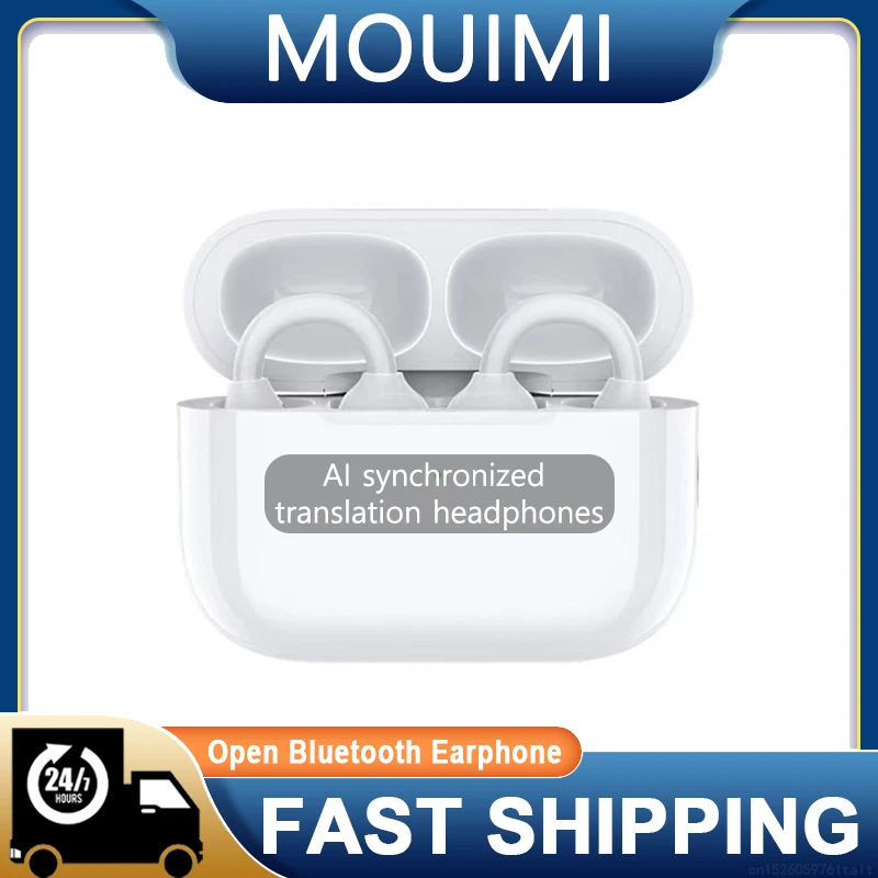 Original M11 Ear Clip Headphones Wireless Bluetooth Ear-Hook Earphones AI Synchronized Translation Earbuds 300mAh Long Standby