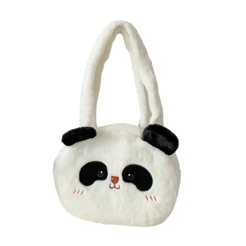 Plush Pandas Shoulder Bag Women Large Capacity Travel Handbag Fashion Tote Bag for Work and School Easy to Carry