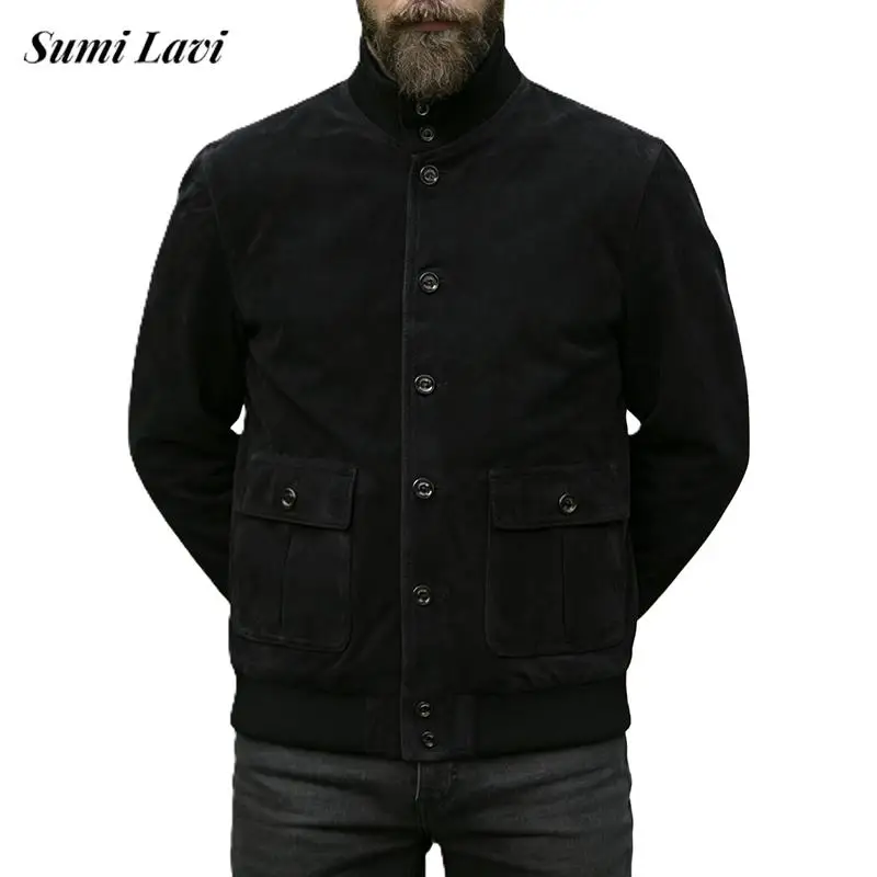 

Outerwear Men Fashion Patchwork Ribbed Lapel Coat Autumn Winter Vintage Solid Color Buttoned Cargo Jackets Mens Casual Jacket