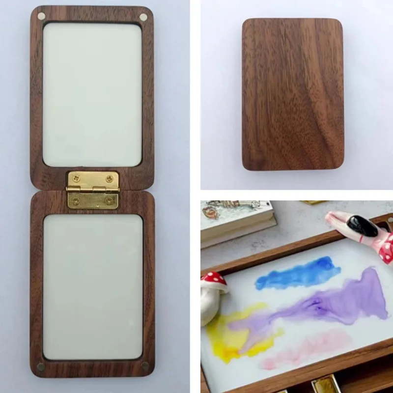 

Ceramic Color Palette Wooden Paint Box Tools Students' Outdoor Art Painting Creation Portable Travel Sketching Box Supplies
