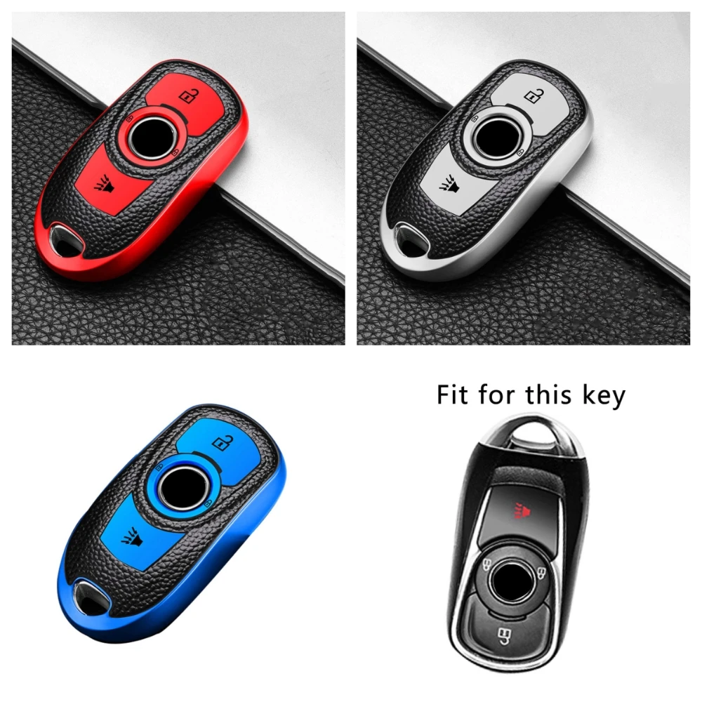 Leather TPU Car Key Cover Bag Case Shell Protector for Buick Encore Envision Excelle Lacrosse Regal Verano GX GL6