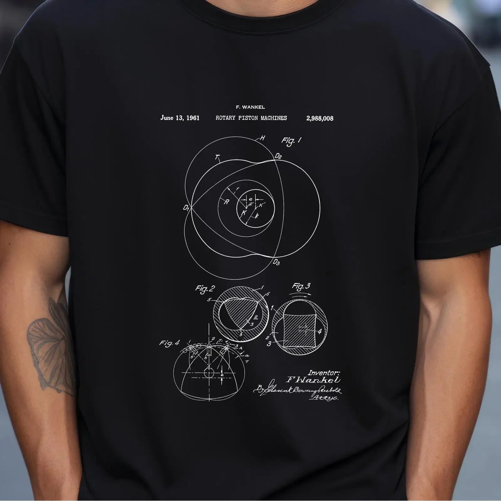 Vintage Wankel Rotary Piston Engine Patent Blueprint T Shirt for Mechanics Petrolheads Car Enthusiasts vintage Washed Slightly