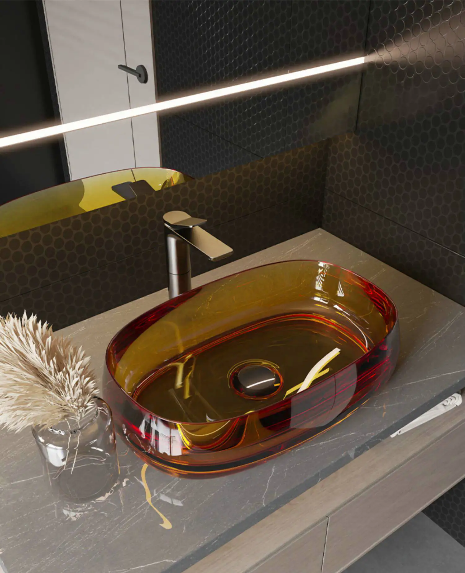 

Crystal basin, artificial stone washbasin, transparent resin art washbasin, countertop basin
