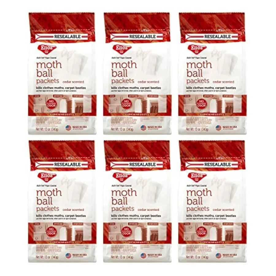 

Moth-Tek Packets Cedar Scent - 12 oz. Bag 6 Kills Clothes Moths Carpet Beetles and Eggs and Larvae