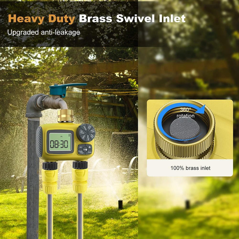 1/2/3/4 Outlets Digital Water Timer LCD Display Flower Garden Watering Device Waterproof Irrigation Controller Timed Water Valve