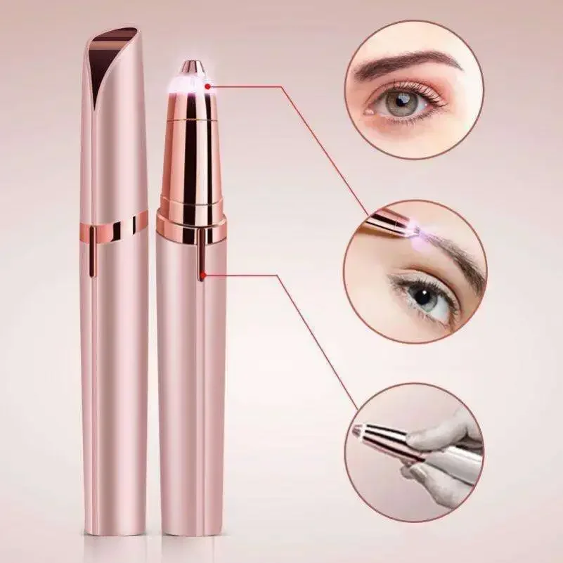 Recortador eléctrico de cejas, lápiz moldeador de cejas, removedor de vello facial para mujeres, depilador automático indoloro para maquillaje.