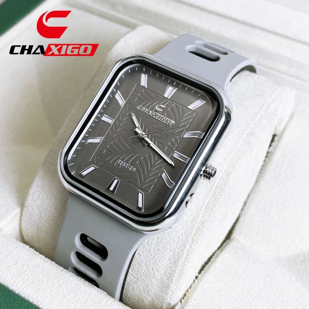 

CHAXIGO кварцевые мужские часы 7257, простые модные квадратные водонепроницаемые светящиеся кварцевые часы для мужчин, Relogios Masculino