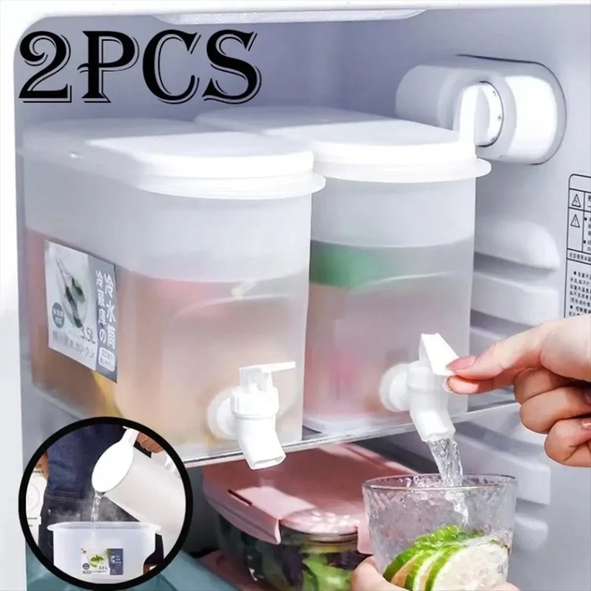 【ABODE】3.5L Large-Capacity Cold Water Bottle, Cold Water Bottle with Faucet, Refrigerator and Iced Drink Box