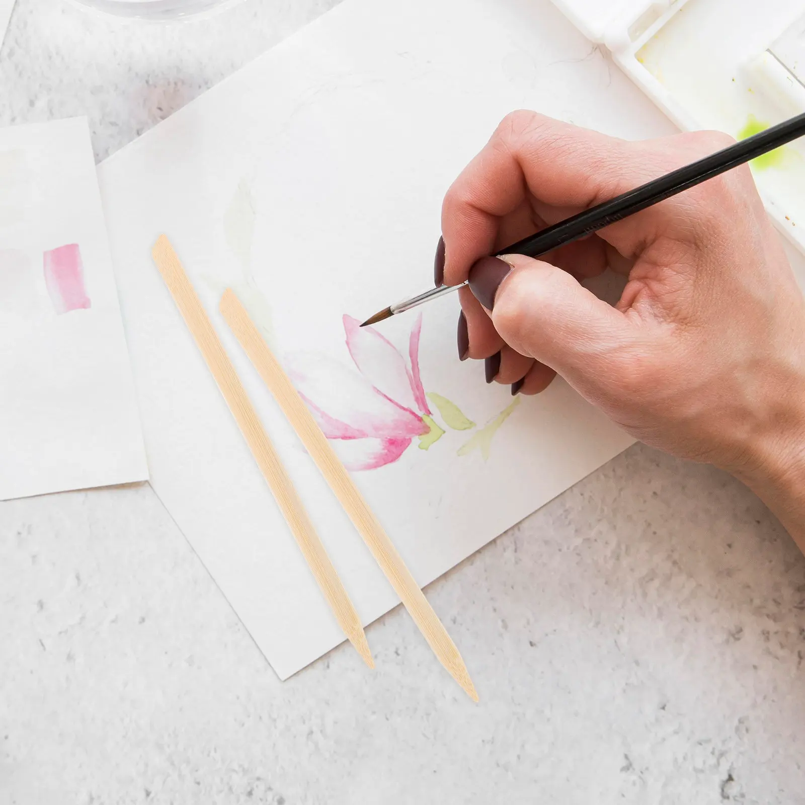 

100 шт. деревянных стилусов-карандашей для скетчинга с двойным наконечником, бамбуковый дизайн, удобная рукоятка для творчества, школьных проектов, семейного досуга