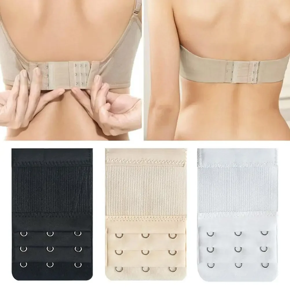 1pcs Women Elastic Soft Bra Extender 3 Hooks Adjustable Underwear Size Increase Bra Extender Comfortable Intimates Extensio B4Q2