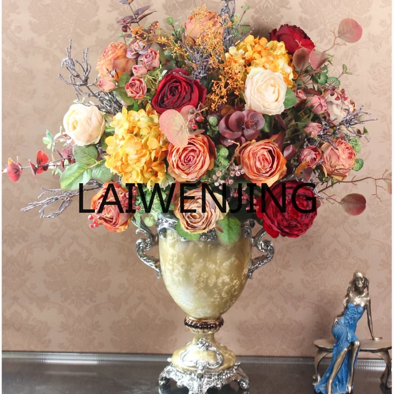 

Artificial Flower Villa Model House Living Room Silk Flower Ornamental Flower Coffee Table TableHigh-End Decoration