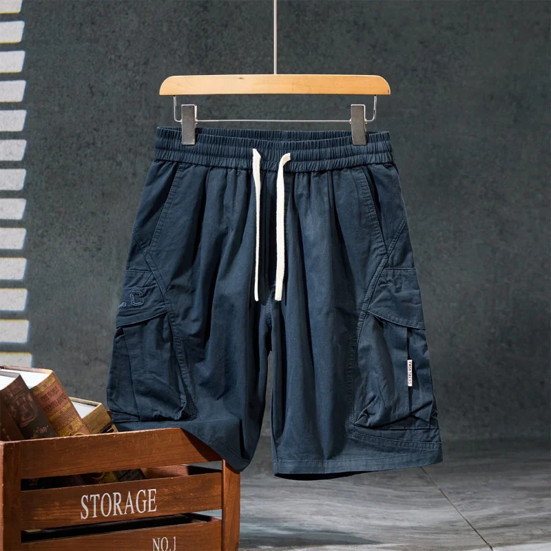 

Мужские летние шорты спецодежды с несколькими карманами, модные брендовые свободные повседневные брюки большого размера с пятью четвертью