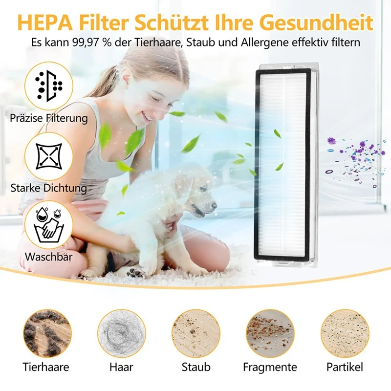 

Accessory Set for X20+ /X10+ Robot Vacuum Cleaner, Replacement Main Brush Mop Pad Dust Bags Side Brush Filters [LUCK 9]