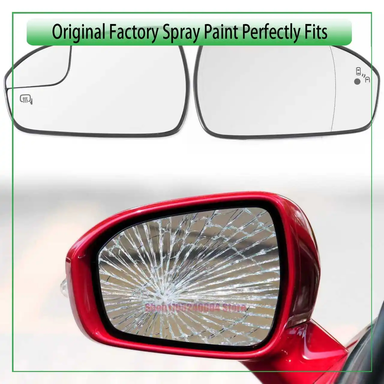 Heated Door Rearview Mirror Convex Glass Lens Reflector Compatible For Ford Fusion 2013-2020 DS7Z17K707F DS7Z17K707B