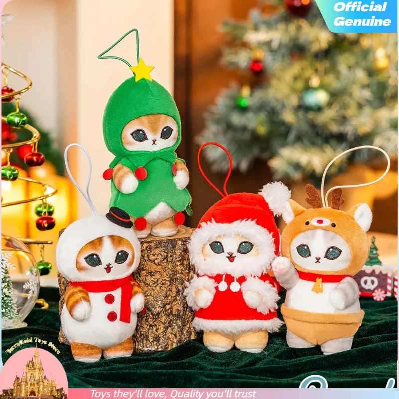 Mofusand – poupée en peluche série animaux à longue queue de noël, chat requin Kawaii, poupée douce, jouet en peluche d'anniversaire, cadeau de noël pour enfants