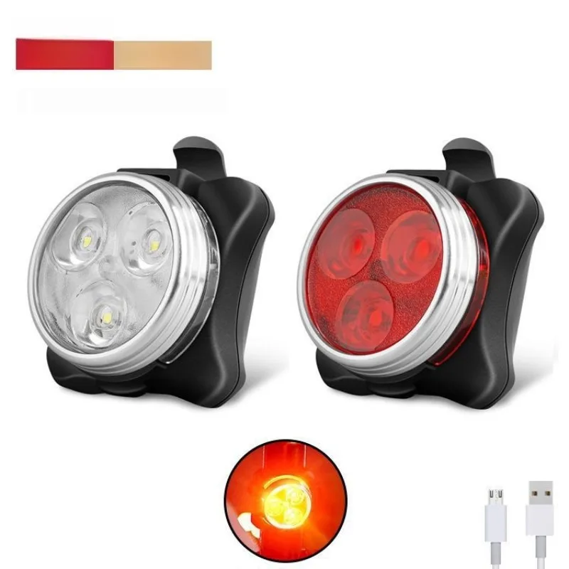

USB перезаряжаемая велосипедная фара и задний фонарь, супер яркая для езды на горных велосипедах, предупреждающий велосипедный фонарик