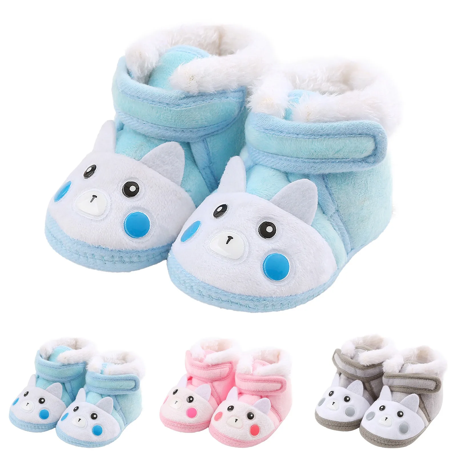 

Newborn Baby Girls Boys Soft Booties Floral Pompom Snow Boots Infant Toddler Newborn Warming Shoes New Fashion Comfortable Shoes