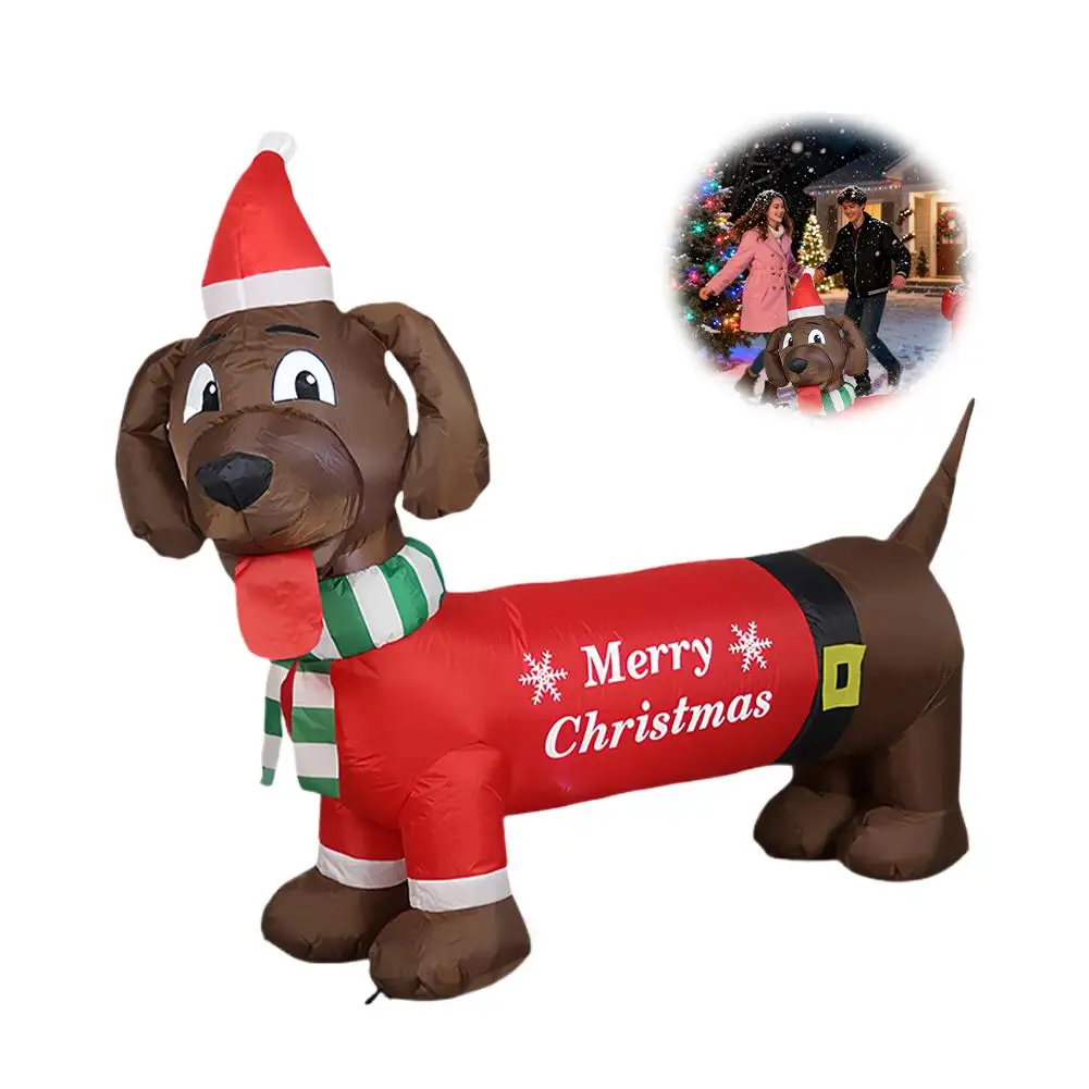 4ft طويلة وينر الكلب الذاتي نفخ مع دعوى مثالية ل الألماني تفجير ديكورات للباحة داخلي في الهواء الطلق عيد الميلاد نفخ Z2J6