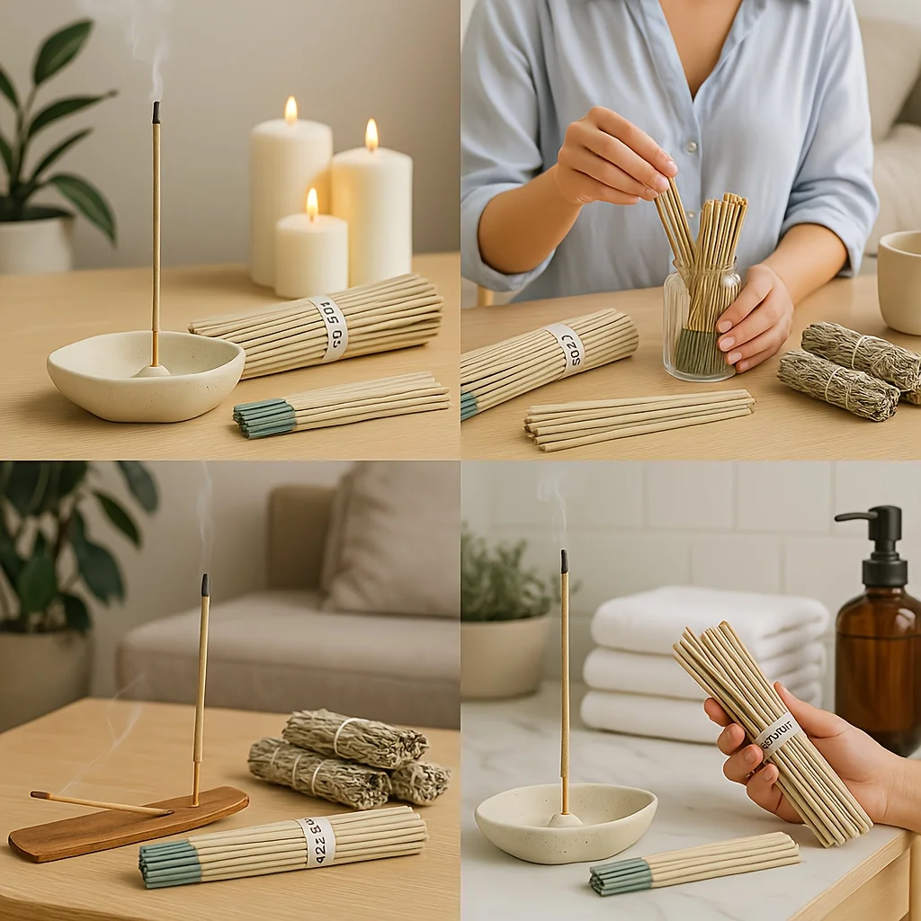 أعواد البخور المريمية المصنوعة يدويًا - حرق طويل الأمد (50–60 دقيقة) · مثالية للتأمل والتنظيف واليوجا والاسترخاء
