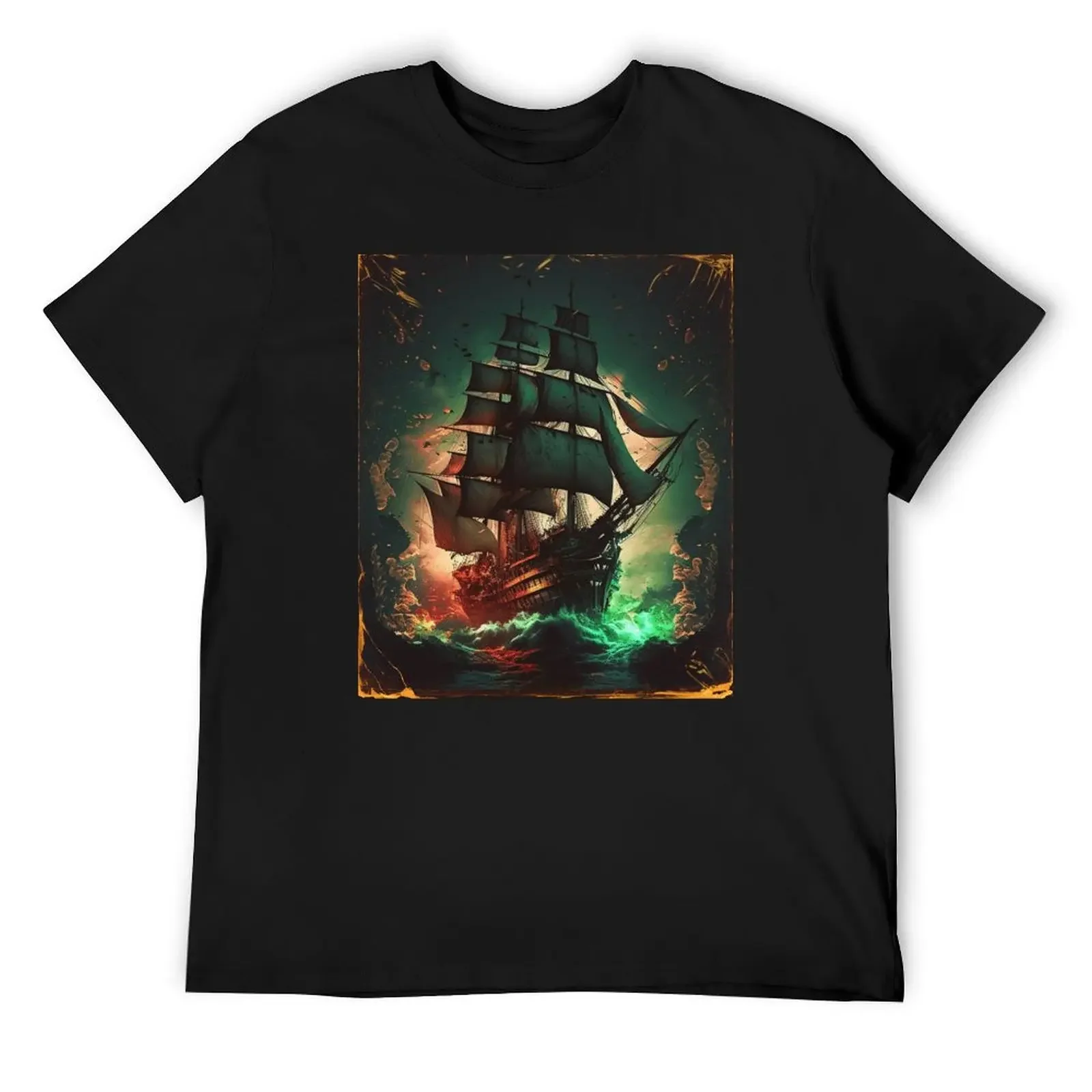 galleon ship T-Shirt graphic shirts for a boy plain mens graphic t-shirts hip hop