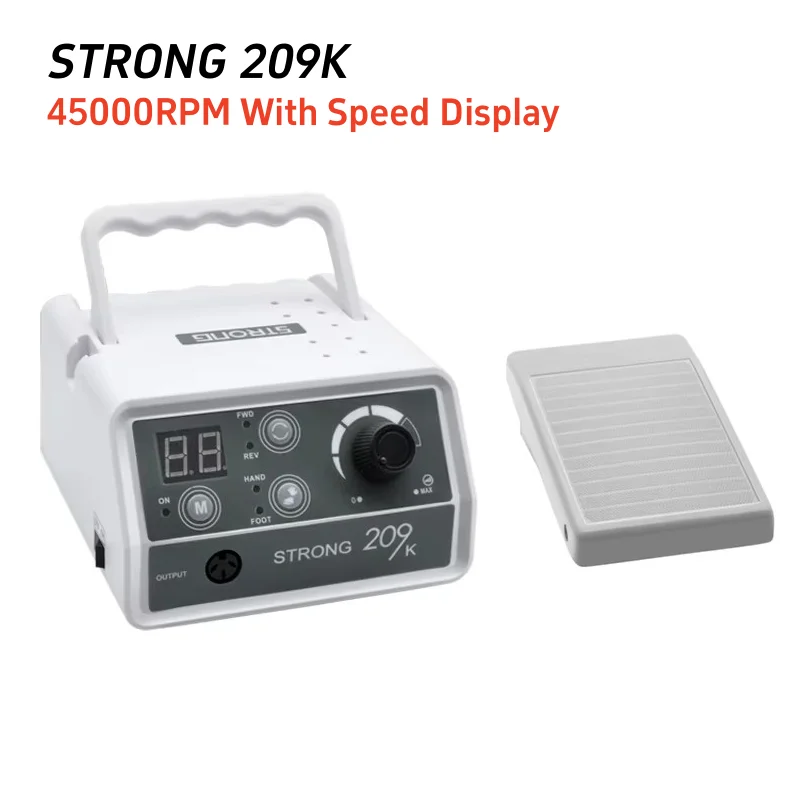 45000 RPM Nagels Salon Sterke 209 K Met Snelheidsweergave Power Control Box Voor Micromotor Handvat Manicure Nail boor Machine