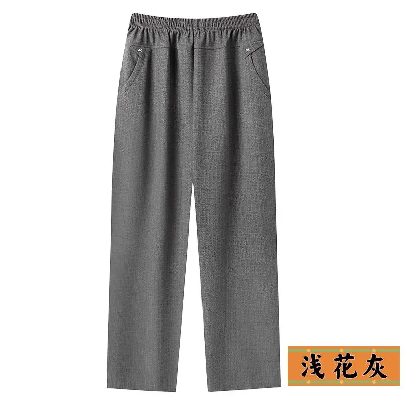 2027Spring Autumn New Elastic High Waist Nine Pants Lady Elderly Mother Casual Pants Women High Quality Straight Trousers Ladies