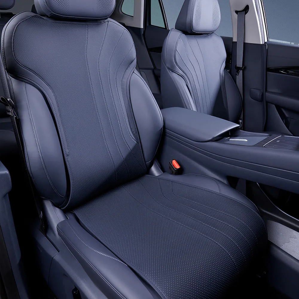 7 Pcs Four Seasons Universal Seat Cushion Cover For Geely EX5 Galaxy E5 2024 2025 2026 Original Car Color Seat Leather Cove